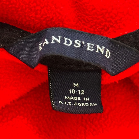 LANDS END Red Quarter Zipper Fleece Jacket Size 10 / 12 Medium - Picture 5 of 5